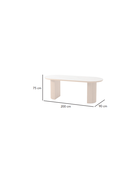 Mesa comedor chapa roble y porcelánico 200*90*75 cm