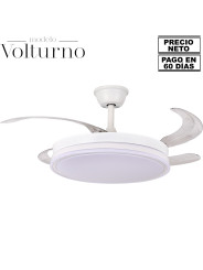 Ventilador Techo C/luz Volturno Blanco 4 Aspas Retráctiles
