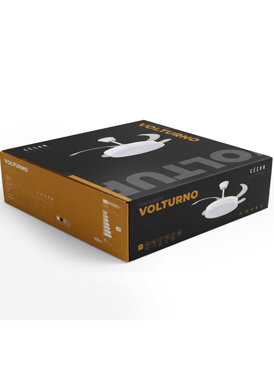 Ventilador Techo C/luz Volturno Blanco 4 Aspas Retráctiles