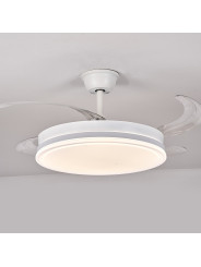 Ventilador Techo C/luz Volturno Blanco 4 Aspas Retráctiles