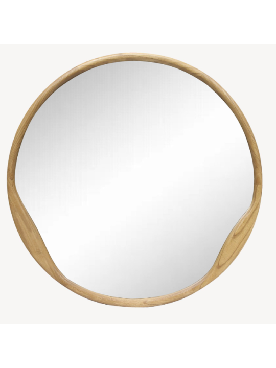 Espejo circular madera roble 90*90 cm