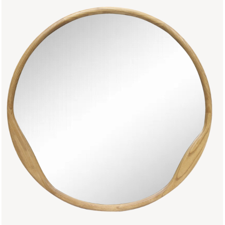 Espejo circular madera roble 90*90 cm