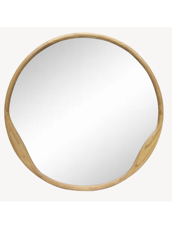 Espejo circular madera roble 90*90 cm