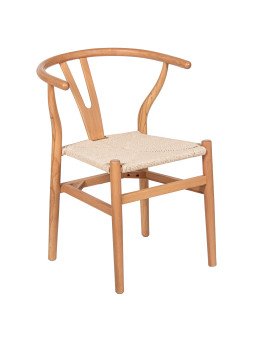 Silla C/brazos Madera Haya Natural Asiento de Cuerda