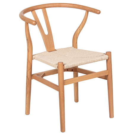 Silla C/brazos Madera Haya Natural Asiento de Cuerda
