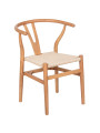 Silla C/brazos Madera Haya Natural Asiento de Cuerda