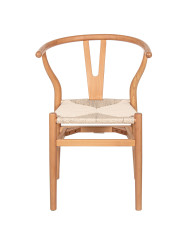 Silla C/brazos Madera Haya Natural Asiento de Cuerda