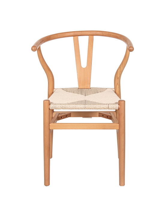 Silla C/brazos Madera Haya Natural Asiento de Cuerda