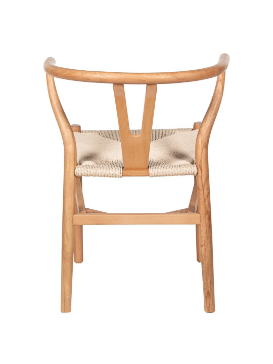 Silla C/brazos Madera Haya Natural Asiento de Cuerda