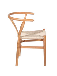 Silla C/brazos Madera Haya Natural Asiento de Cuerda