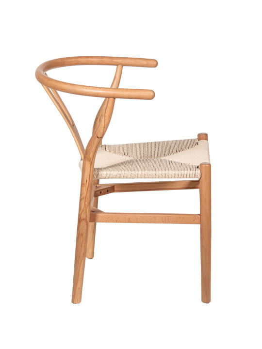 Silla C/brazos Madera Haya Natural Asiento de Cuerda