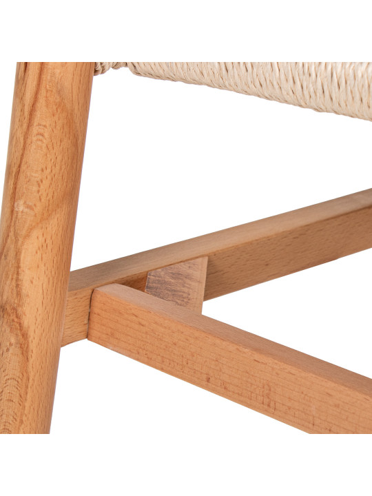 Silla C/brazos Madera Haya Natural Asiento de Cuerda