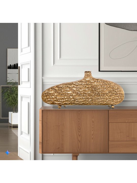 Jarrón Metal Dorado