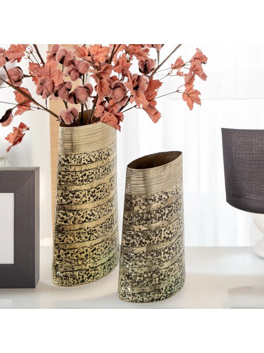 Jarrón Aluminio Dorado