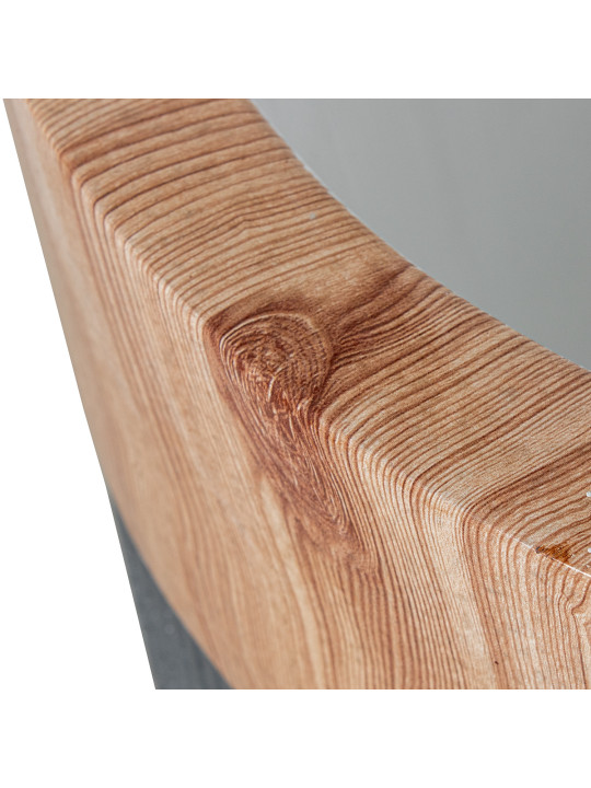 Macetero Resina Color Granit0c/borde Simulación Madera