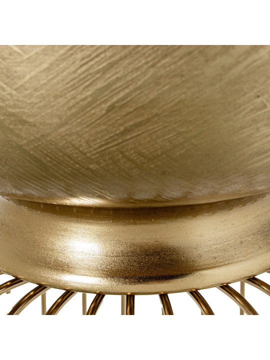 Set 2 Maceteros Metal Dorado Base de Vidrio