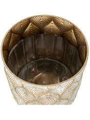 Set 2 Maceteros Metal Dorado/blanco