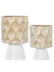 Set 2 Maceteros Metal Dorado/blanco