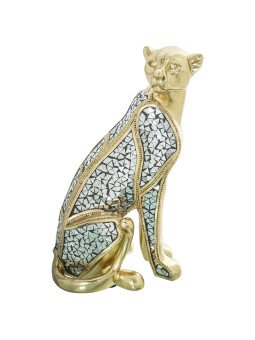 Figura Guepardo Resina Dorada