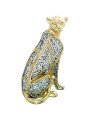 Figura Guepardo Resina Dorada