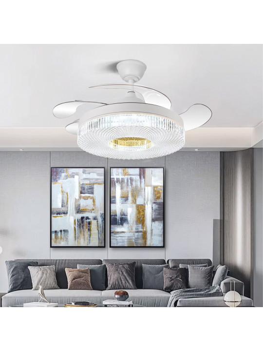 Ventilador Techo C/luz 4 Aspas Retráctiles Blanco Ethereal