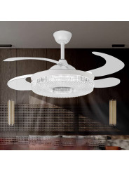 Ventilador Techo C/luz 4 Aspas Retráctiles Blanco Ethereal