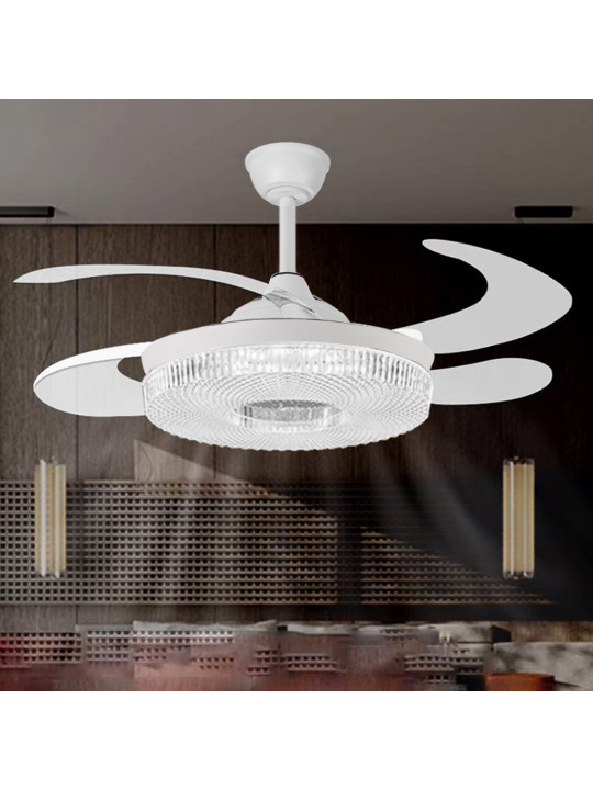 Ventilador Techo C/luz 4 Aspas Retráctiles Blanco Ethereal