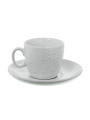 Set 6 Tazas Café C/plato Cerámica Blanca C/soporte Metal Neg