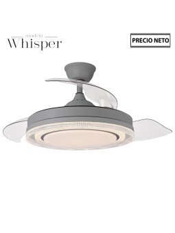 Ventilador Techo C/luz 3 Aspas Retráctiles Gris Whisper