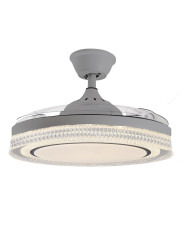 Ventilador Techo C/luz 3 Aspas Retráctiles Gris Whisper