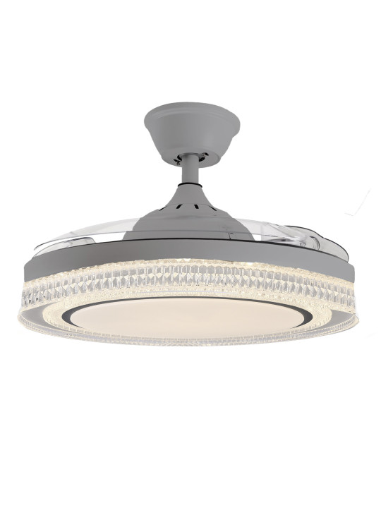 Ventilador Techo C/luz 3 Aspas Retráctiles Gris Whisper