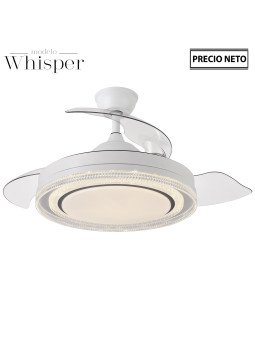 Ventilador Techo C/luz 3 Aspas Retráctiles Blanco Whisper