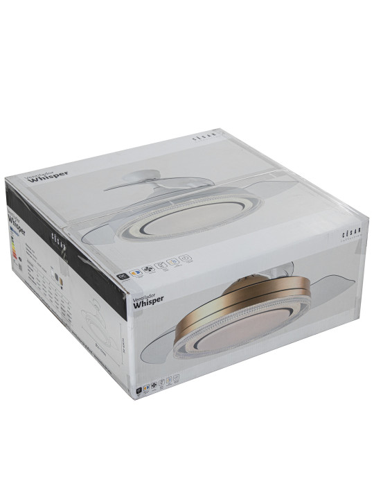 Ventilador Techo C/luz 3 Aspas Retráctiles Blanco Whisper