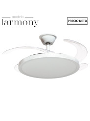 Ventilador Techo C/luz 3 Aspas Retráctiles Blanco Harmony