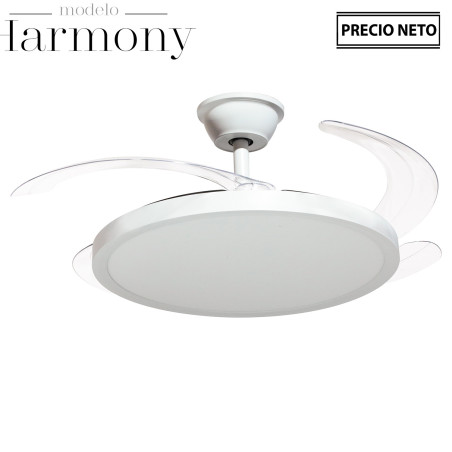 Ventilador Techo C/luz 3 Aspas Retráctiles Blanco Harmony