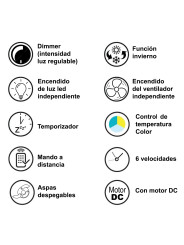 Ventilador Techo C/luz 3 Aspas Retráctiles Blanco Harmony