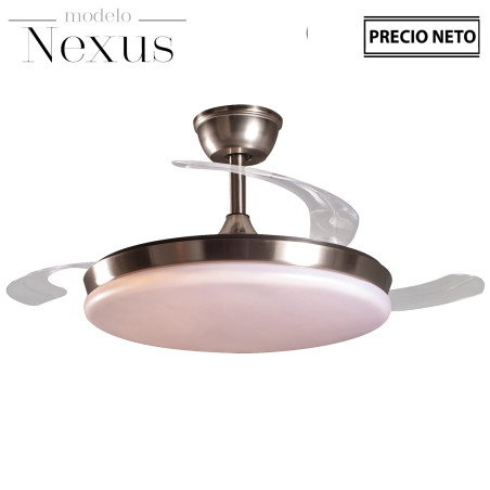 Ventilador Techo C/luz 3 Aspas Retráctiles Cromado Nexus