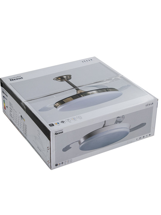Ventilador Techo C/luz 3 Aspas Retráctiles Cromado Nexus