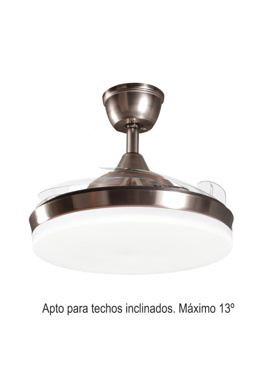 Ventilador Techo C/luz 3 Aspas Retráctiles Cromado Nexus