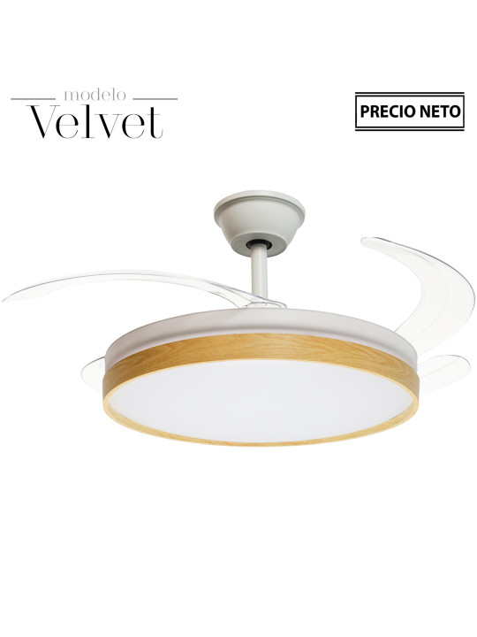 Ventilador Techo C/luz 3 Aspas Retráctiles Velvet