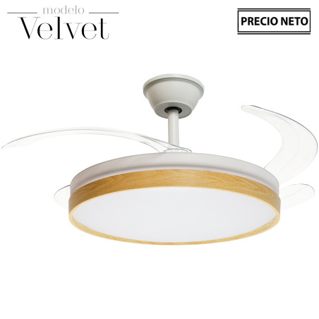 Ventilador Techo C/luz 3 Aspas Retráctiles Velvet
