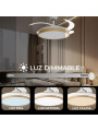 Ventilador Techo C/luz 3 Aspas Retráctiles Velvet