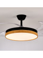 Ventilador Techo C/luz 4 Aspas Retráct. Negro/madera Aurora