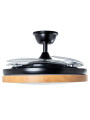 Ventilador Techo C/luz 4 Aspas Retráct. Negro/madera Aurora