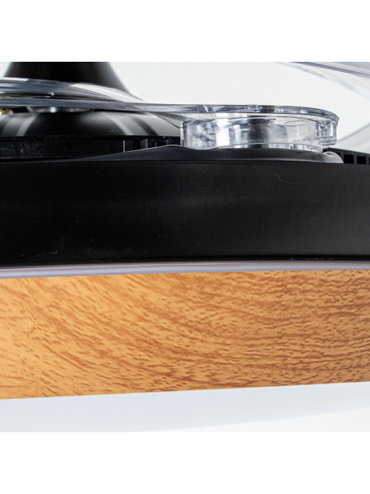 Ventilador Techo C/luz 4 Aspas Retráct. Negro/madera Aurora
