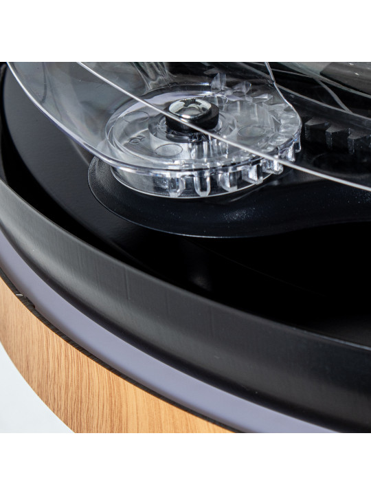 Ventilador Techo C/luz 4 Aspas Retráct. Negro/madera Aurora