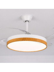 Ventilador Techo C/luz 4 Aspas Retráct.blanco/madera Aurora