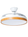 Ventilador Techo C/luz 4 Aspas Retráct.blanco/madera Aurora