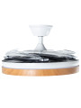 Ventilador Techo C/luz 4 Aspas Retráct.blanco/madera Aurora