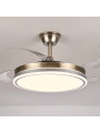 Ventilador Techo C/luz 4 Aspas Retráctiles Plateado Volturn